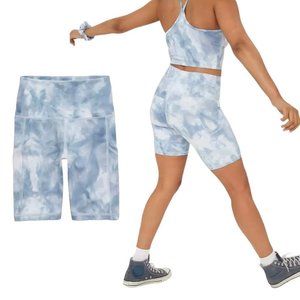 Aerie Shorts Size  Small Blue White Tie-Dye 7" Bike "The Hugger" High‎ Waisted